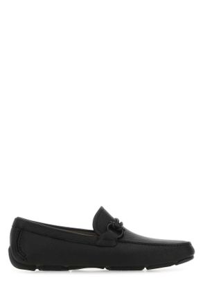 Ferragamo Black Leather Loafers