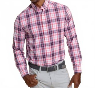 Southern Tide Willowbrook Plaid Intercoastal Sport Shirt In Red Snapper