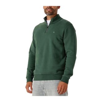 The Goodpeople Hoodies & sweatvesten, Heren, Groen, M, Katoen, Groene Half Zip Sweater Lucca