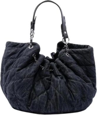 Chanel Pre-owned Stretch Spirit Cabas Tote Bag - Dames - Vintage Schoudertas - Blauw - ONE Size - Leer - Vintage