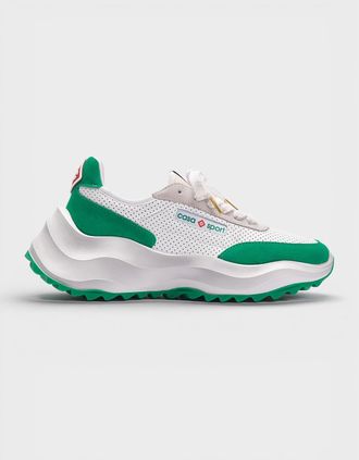 Casablanca Womens Atlantis Sneaker White Green - Size: 6.5