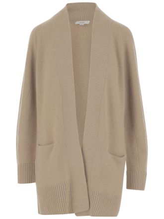Vince Cashmere Cardigan with Deep V-neck and Patch Pockets