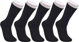 French Connection Organic Cotton Half Cushion Crew Sock 5-Pack in Black at Nordstrom