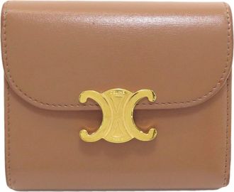 Celine Brown Leather Wallet (Tri-Fold) (Pre-Owned)