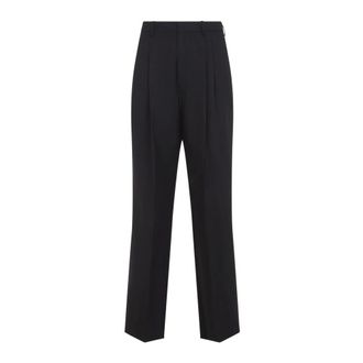 Dries Van Noten Broeken, Heren, Zwart, XL, Wol, Panrom Broek