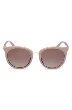 Guess Round Sunglasses in Shiny Beige /Gradient Brown at Nordstrom Rack