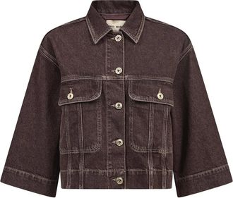 Mos Mosh MMAnetta Denim Jacket - Dames - Spijkerjassen - Bruin - XL - Denim - Jassen