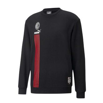 Puma Unisex-sweater met lange mouwen in voetbalstijl voor volwassenen (Zwart, Rood)