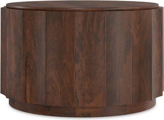 Simpli Home Trenton Solid Mango Wood 32In Round Contemporary Coffee Table
