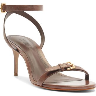 Schutz Aurora Mid Ankle Strap Sandal in Root Brown at Nordstrom, Size 10.5