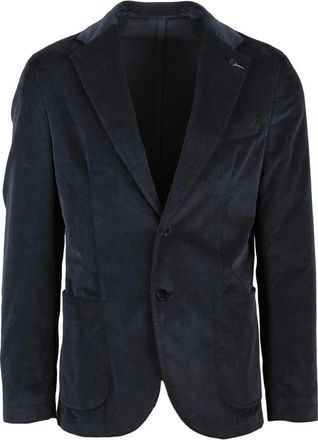 Paoloni Giacca in velluto - Heren - Blazers - Grijs - L - Katoen - Jassen
