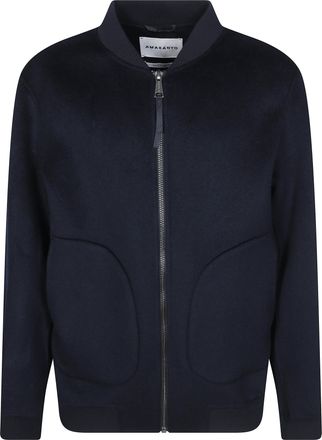 Amaranto Sleek Minimalist Ribbed Bomber Jacket