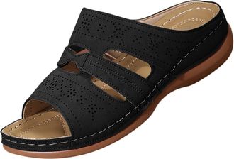 Generic Slip On Sandals for Women Open Toe Casual Summer Beach Slippers Stylish Lightweight Thick Cushion Comfortable Orthopedic Slides Outdoor Leisure