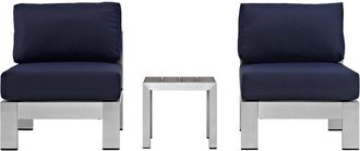 ModWay Discontinued Modway Outdoor Shore 3Pc Outdoor Patio Aluminum Sectional Sofa Set