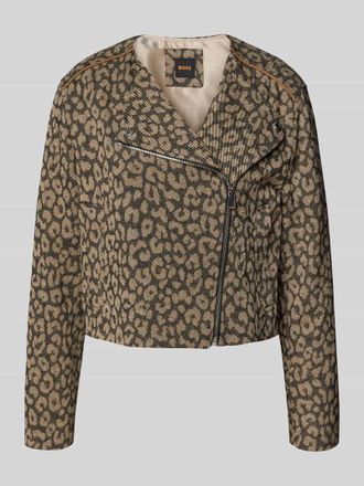 Boss Orange by Hugo Boss BOSS Orange Regular Fit Bikerjacke aus Baumwoll-Mix in Beige, Gr&ouml;&szlig;e 36