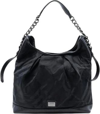 Burberry Pre-owned Shoulder Bags, female, Black, Size: ONE SIZE Pre-owned Leather Shoulder Bag