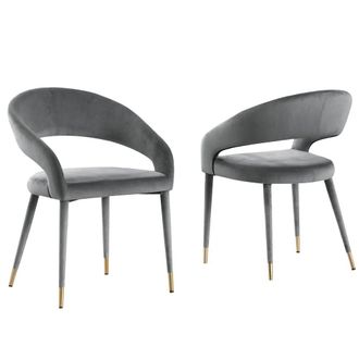 Best Master Furniture Jacques Velvet Gray Dining Chairs (Set of 2)