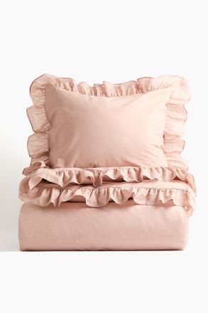 H&M Bettw&auml;sche f&uuml;r Einzelbett mit Volant - Orange