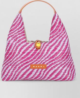 Marni striped top handle tote bag large