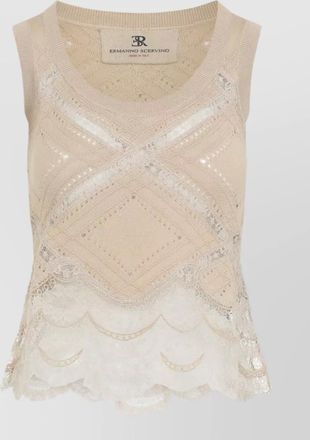 Ermanno Scervino sleeveless knit top lace inserts