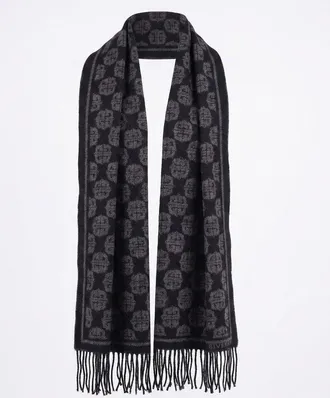 Givenchy Logo-Jacquard Wool Scarf - Black