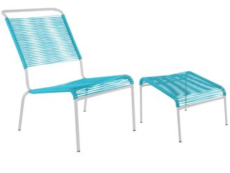Schubiger M&ouml;bel Spaghetti-Lounger-Hochlehner + Hocker S&auml;ntis