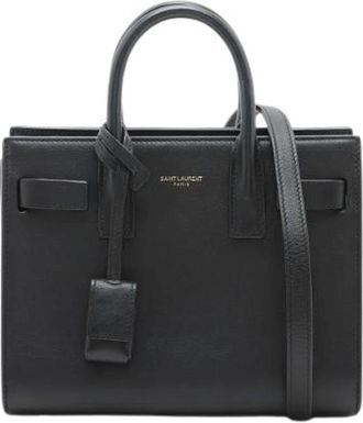 Saint Laurent Pre-owned Handbags, female, Black, Size: ONE SIZE Pre-owned Leather Handbag