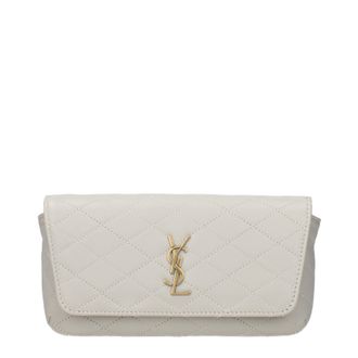 Saint Laurent Gaby Pouch Sun Case Damen Wei&szlig;/Creme Leder