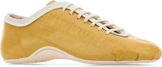 Dries Van Noten Womens Yellow Leather Sneakers Lemon