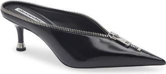 Alexander Wang Akila Zip Pointed Toe Mule Pump in Black at Nordstrom, Size 10Us