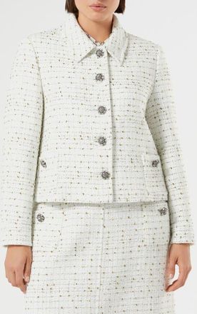 Marina Rinaldi Trionfo Tweed Jacket in White at Nordstrom, Size 20W