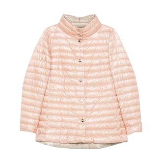 Herno Down Coats, female, Pink, Size: M A-Shape Reversible Jacket