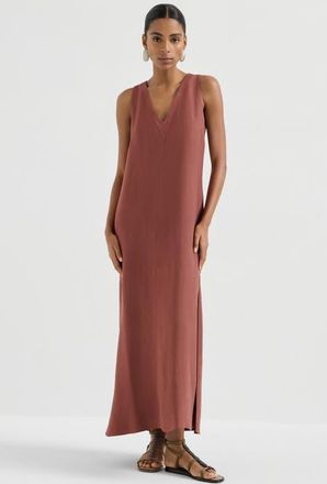Brunello Cucinelli Fluid twill dress in Red at Nordstrom, Size Xx-Large Eu