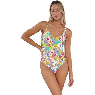 Sunsets Veronica One Piece Swimsuit in Botanical Bliss Sandbar Rib at Nordstrom, Size X-Small