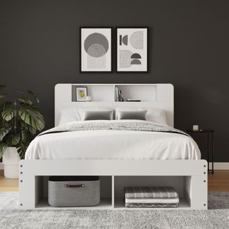 GFW Anya Integrated Storage Ottoman in White | Size: King
