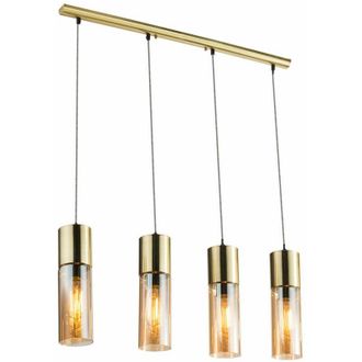 Globo Lighting Lampada a sospensione a soffitto in ottone illuminazione soggiorno lampada a sospensione in vetro ambra Globo 21000-4HM