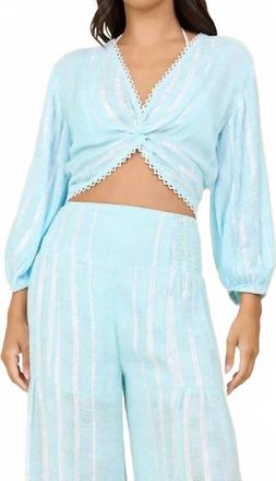 Surf Gypsy Womens Twist Front Top In Coastal Blue