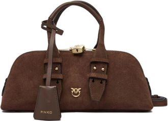 Pinko Pinko, Tassen, Dames, Bruin, ONE Size, Katoen, Bowling Bag