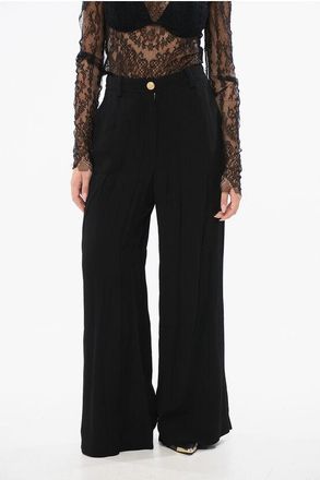 Balmain Viscose Crepe Wide Leg Pants size 38