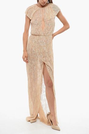 Elisabetta Franchi RED CARPET Maxidress Paillettato con Design a Cappa Elisabetta Franchi