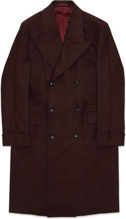 Fortela Classic Double Breasted Wool Coat in Burgundy at Nordstrom, Size 54 Eu
