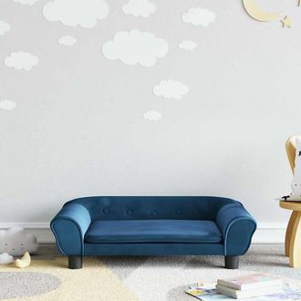 vidaXL Sof&aacute; Para Ni&ntilde;os De Terciopelo Azul 70x45x26 Cm Vidaxl