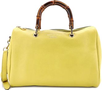 Gucci Bamboo Shopper Boston Bag Leather Medium satchel - Geel