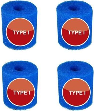 OEM Ulisem 4 Cartuchos De Filtro De Espuma Azul Reutilizables Para Piscinas, 8,8 X 7,8 Cm, Tipo I, Para Mantenimiento De Sistemas De Filtro De Arena (i)