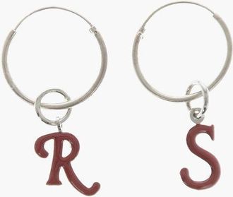 Raf Simons Metal Hoop Earrings with Monogram size One Size