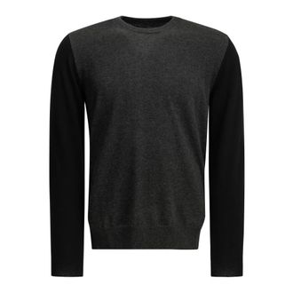Maison Margiela Su&eacute;ter de lana bicolor con cuello redondo - Knitwear - Hombre - Gris - XL