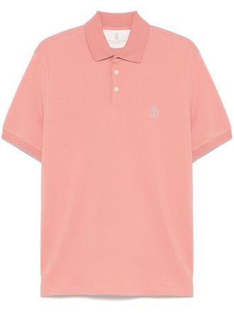 Brunello Cucinelli Poloshirt met logoprint - Roze