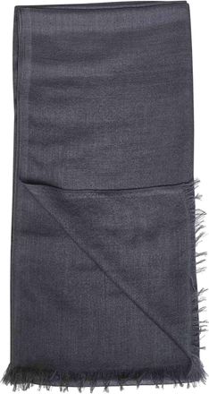 Brunello Cucinelli Womens Scarf Lead Grey Cashmere And Silk Scarfs