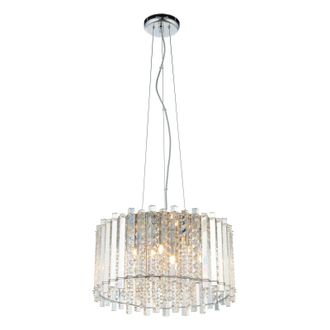 Loops Ceiling Pendant Light Clear Crystal & Chrome Plate 5 x 28W G9 Dimmable