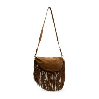 Ash Astrid Fringes Schoudertas - Dames - Tassen - Bruin - Maat: ONE Size Su&egrave;de
